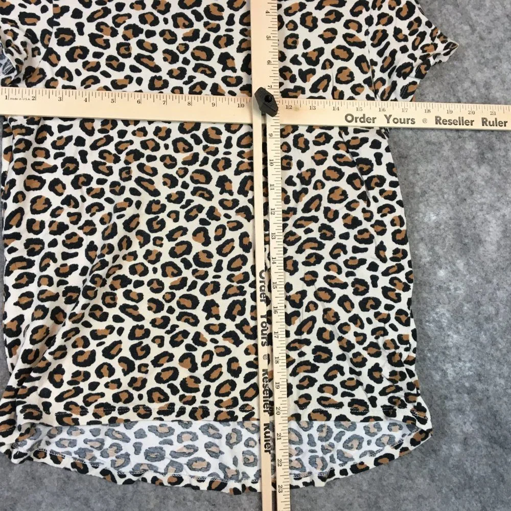 Old Navy T Shirt XL 14 Girls Leopard Print Softest Tee Strappy Back Cutout
